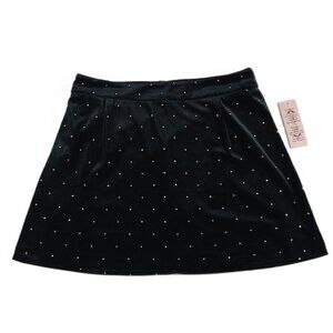 Nanette Lepore Women's Velvet Mini Skirt Size Medium Black Rhinestones Lined